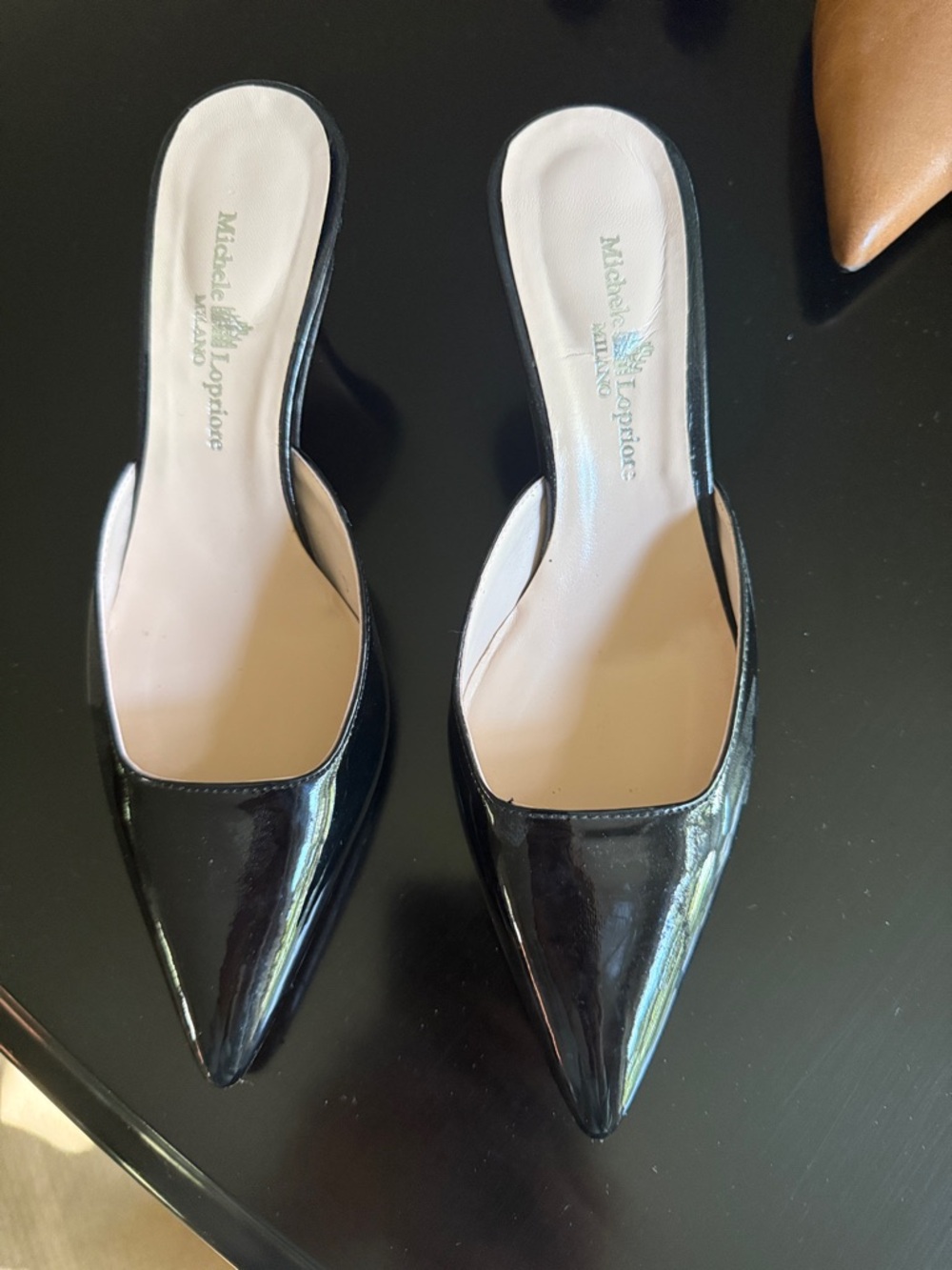 Italian Patent Leather Mules